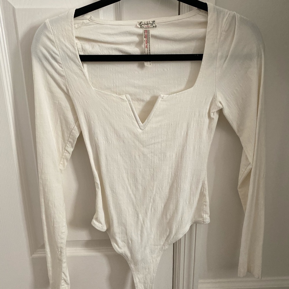 White free people Zoë bodysuit